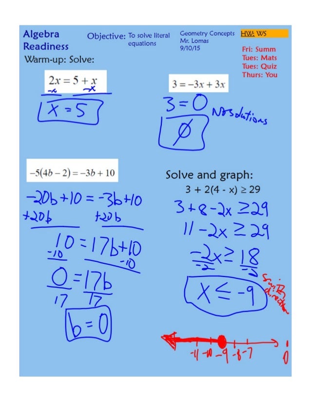 Literal equations homework help