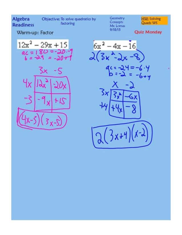 Lesson Plans Quadratic Equations Tessshebaylo