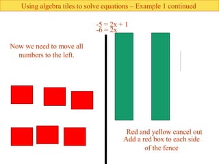 Solving Two Step Equations Using Algebra Tiles | PPT