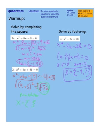 Solving Using Quadratic Formula and Discriminant.pdf