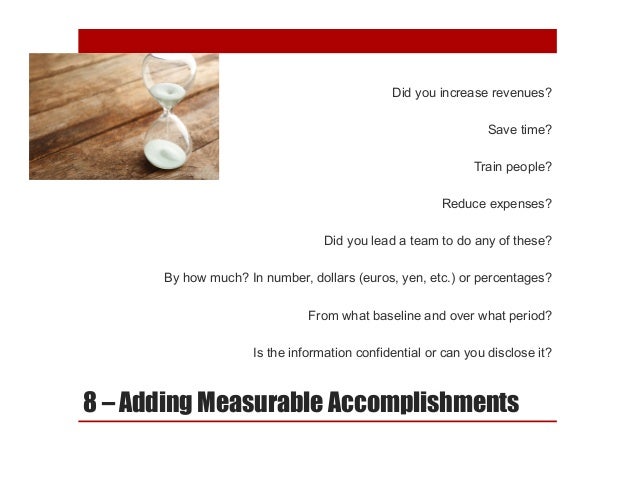 measurable accomplishments