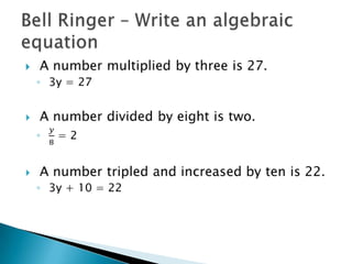 Solving 2 step equations | PPTX
