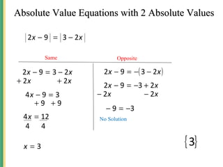 Solving absolute values | PPT