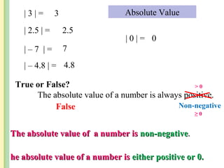Solving absolute values | PPT