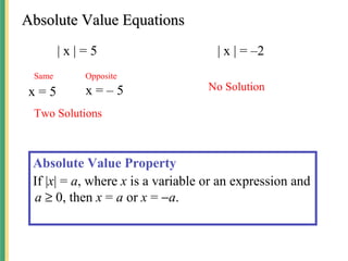 Solving absolute values | PPT