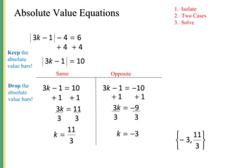 Solving absolute values | PPT