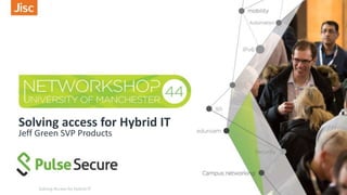 Solving access for Hybrid IT
Jeff Green SVP Products
Solving Access for Hybrid IT
 