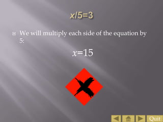 Solving Algebraic Equations