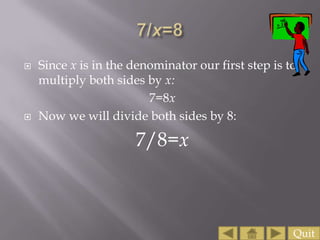 Solving Algebraic Equations