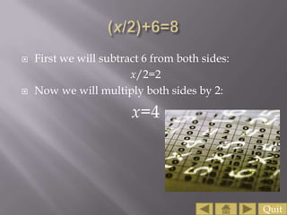 Solving Algebraic Equations