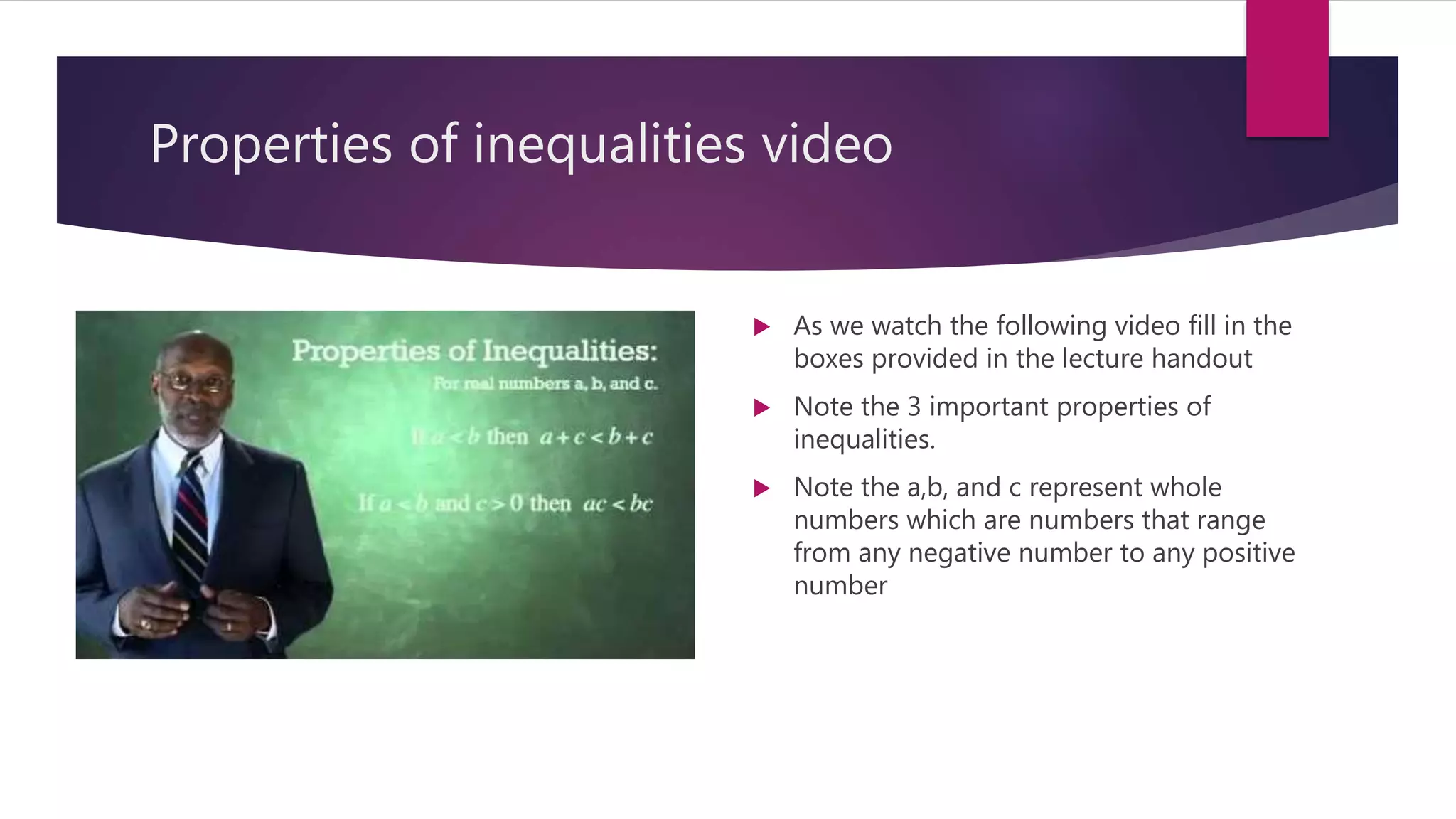 Solving and graphing inequalities lecture | PPTX | Homework and Study ...