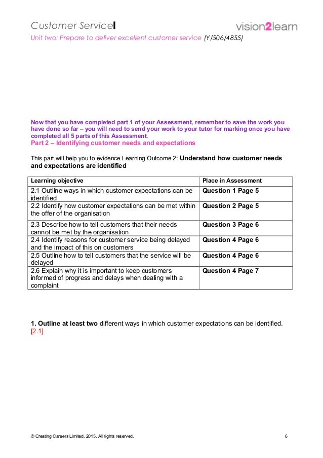 Customer Relation Unit 2 Solving Assessment 2