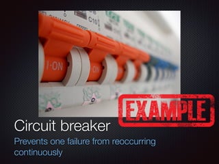 Текст
Circuit breaker
Prevents one failure from reoccurring
continuously
 
