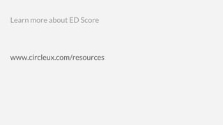 Learn more about ED Score
www.circleux.com/resources
 