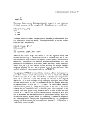 Solving dynamics problems with matlab | PDF