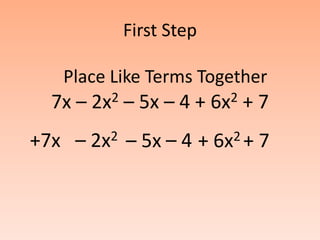 Solving Equations by Combining Like Terms