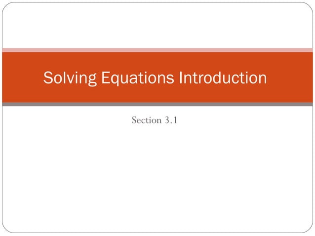 Solving equations | PPT