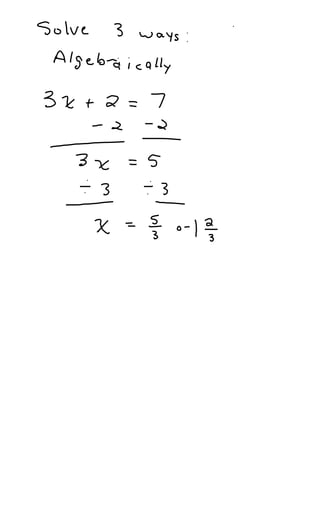 Solving Equations Multiple Ways