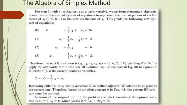 Solving linear programming model by simplex method | PPT