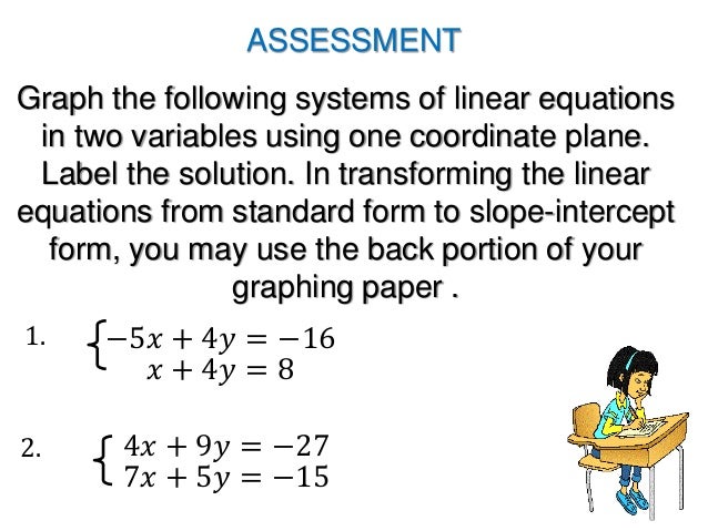 Solving Systems Of Linear Equations In Two Variables By Graphing