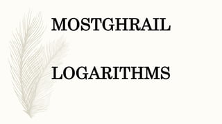 Solving logarithmic equations and inequalities | PPTX
