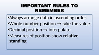 Example Number To Position SOLVING MEASURES OF POSITION GRADE 10.pptx