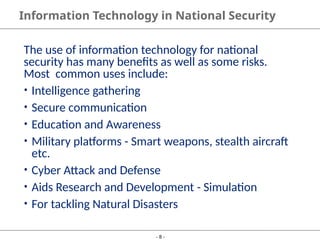 Solving National Security challenges with Information Technology By ...
