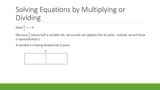 Solving one step equations | PPT