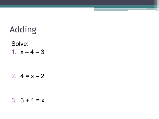 Solving one step equations | PPTX
