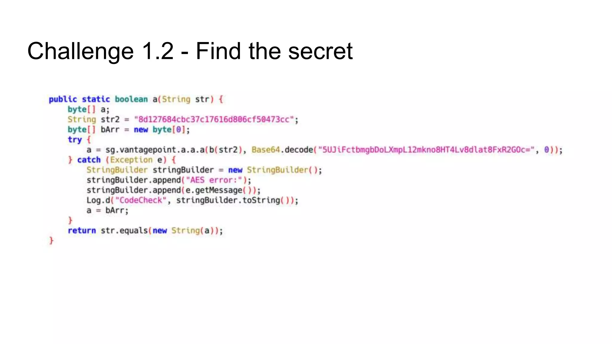 Challenge 1.2 - Find the secret
 