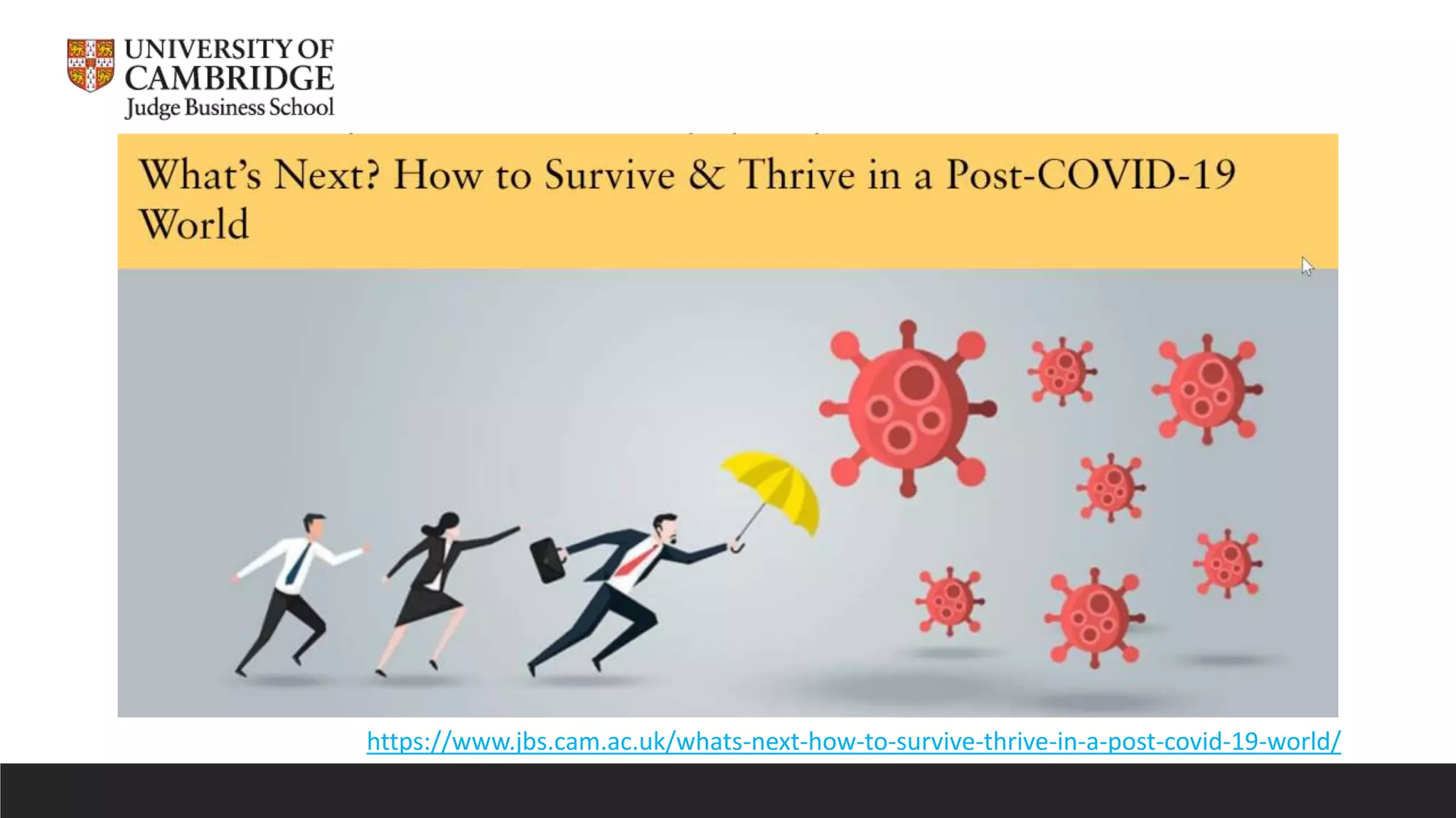 Educate and help users
Do not explain how to create a Private Channel but why to create
Empower some local people to help others (I hate champions…)
Use you support team
Publish short videos using Stream
50% of time, users do not really need a Private Channel
https://www.jbs.cam.ac.uk/whats-next-how-to-survive-thrive-in-a-post-covid-19-world/
 