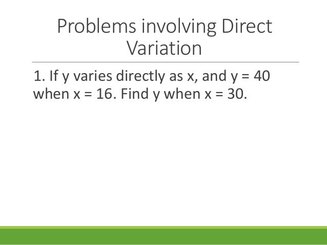 problem solving involving direct variation