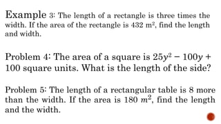 Solving problems involving factoring.pptx