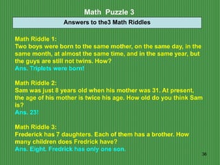 Three Sisters Age Math Problems Solving Puzzles Benefits Everyone (English).pptx