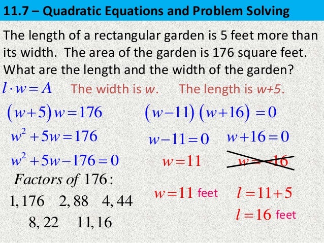 solving quadratic equations problems