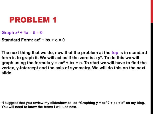 Solving Quadratic Equations by Graphing | PPTX