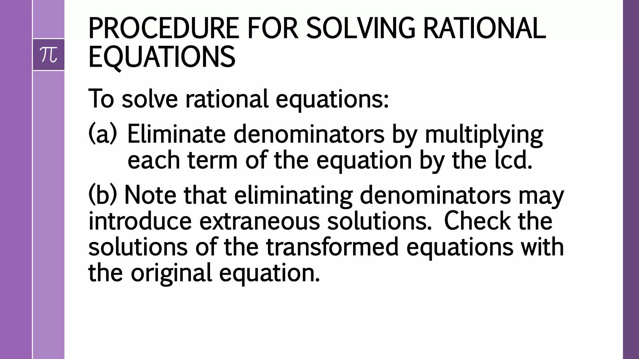 Solving rational equation | PPTX | Science
