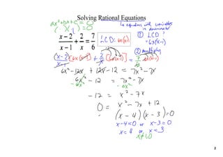Solving Rational Equations
2