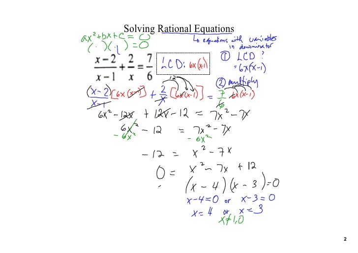 Solving Rational Equations Solving Rational Equations