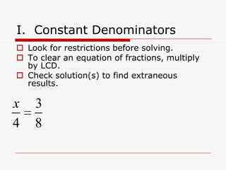 Solving rational equations | PPTX