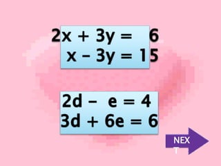Solving system of linear equations in two variables using elimination ...