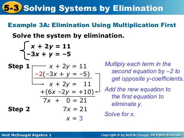 Solving Systems By Elimination 5 3