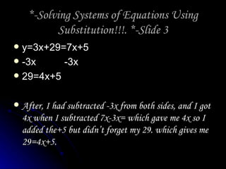 Solving systems of equations using substitution!!!joqwan whitmo re ...