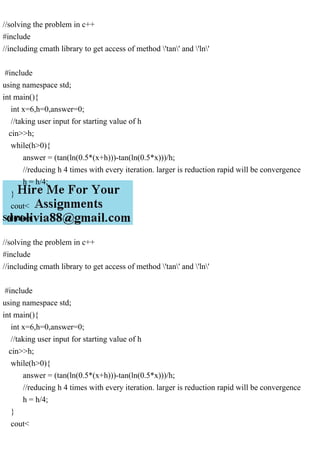 solving the problem in c++#include iostreamincluding cmath.pdf