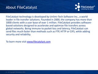 Filecatalyst Product Solving the Problems of FTP | PPTX