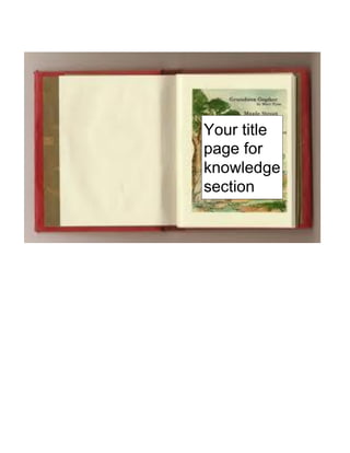 Your title
page for
knowledge
section
 