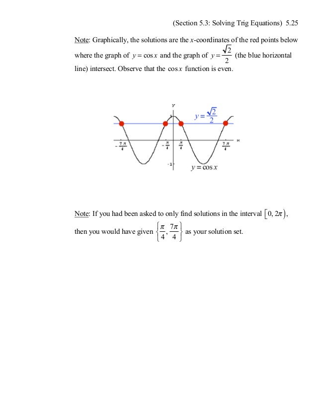Solving trignometric equations