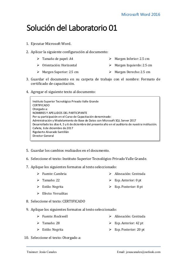 elaborando un formato de certificado paso a paso formato de certificado
