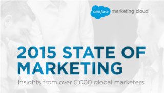 2015 State of Marketing
In the fall of 2014, we surveyed 5,000+ global marketers
about their top priorities for 2015 acros...