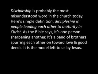 Spiritual DisciplinesRead your Bible. Pray. Give. Go to church.